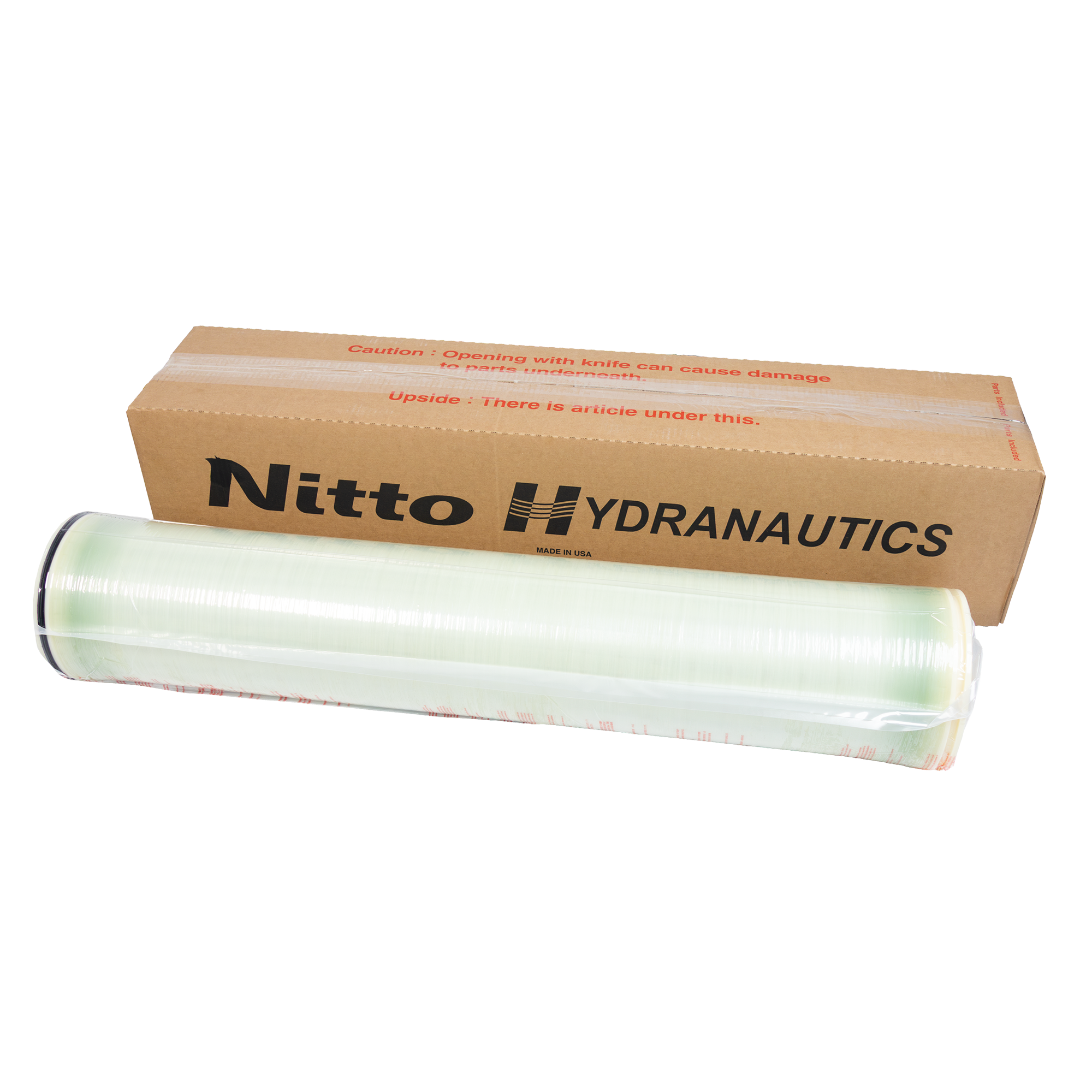 Hydranuatics membrane shown wrapped and with its box